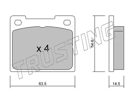 комплект спирачно феродо, дискови спирачки TRUSTING            