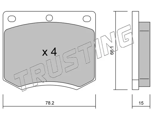 комплект спирачно феродо, дискови спирачки TRUSTING            