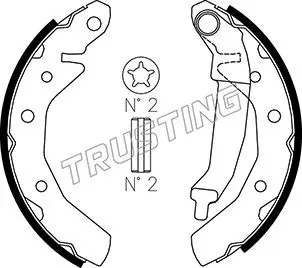 комплект спирачна челюст TRUSTING            