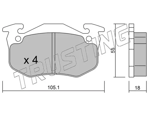комплект спирачно феродо, дискови спирачки TRUSTING            