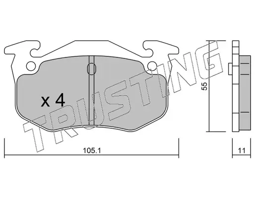 комплект спирачно феродо, дискови спирачки TRUSTING            