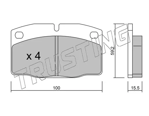 комплект спирачно феродо, дискови спирачки TRUSTING            