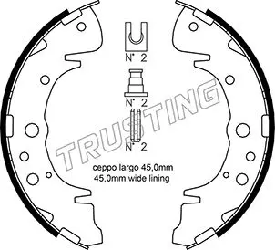 комплект спирачна челюст TRUSTING            