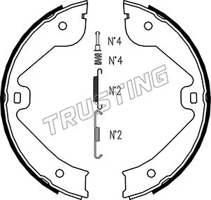 комплект спирачна челюст, ръчна спирачка TRUSTING            