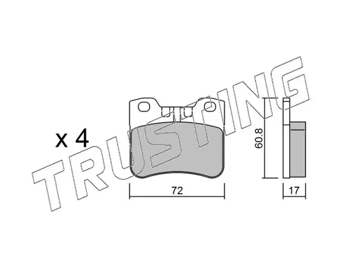 комплект спирачно феродо, дискови спирачки TRUSTING            