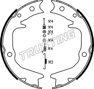 комплект спирачна челюст, ръчна спирачка TRUSTING            