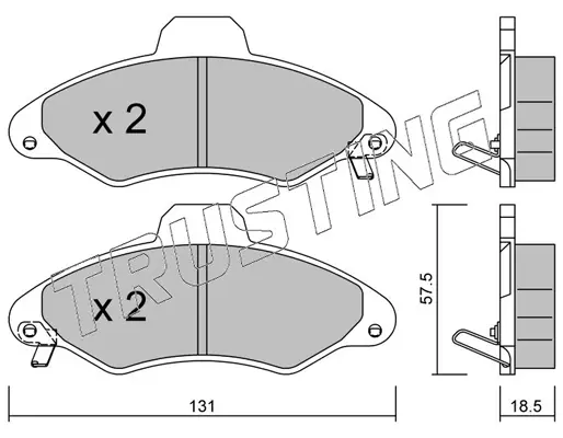 комплект спирачно феродо, дискови спирачки TRUSTING            