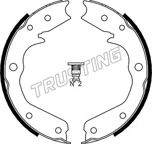 комплект спирачна челюст, ръчна спирачка TRUSTING            