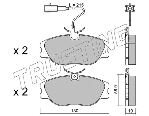 комплект спирачно феродо, дискови спирачки TRUSTING            