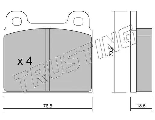 комплект спирачно феродо, дискови спирачки TRUSTING            