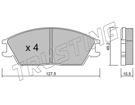 комплект спирачно феродо, дискови спирачки TRUSTING            