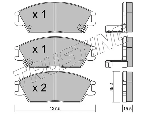 комплект спирачно феродо, дискови спирачки TRUSTING            
