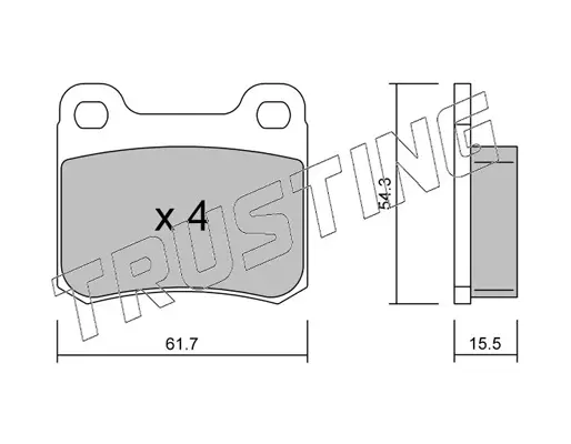 комплект спирачно феродо, дискови спирачки TRUSTING            
