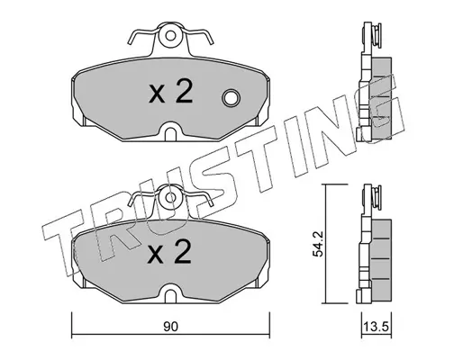 комплект спирачно феродо, дискови спирачки TRUSTING            
