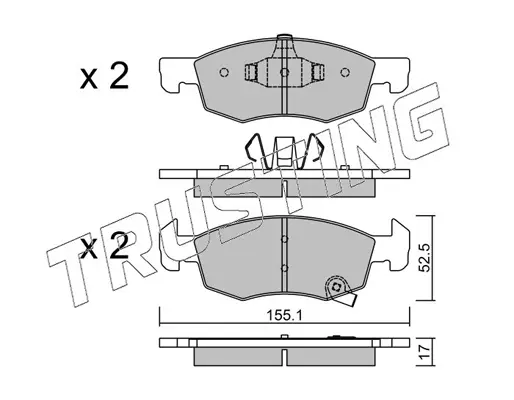 комплект спирачно феродо, дискови спирачки TRUSTING            