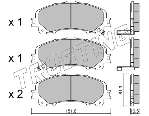 комплект спирачно феродо, дискови спирачки TRUSTING            