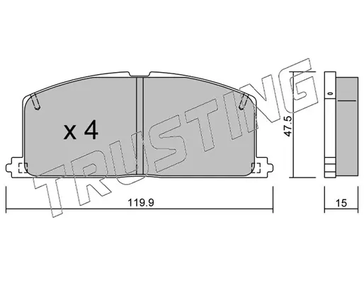 комплект спирачно феродо, дискови спирачки TRUSTING            