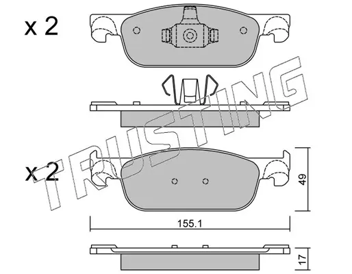 комплект спирачно феродо, дискови спирачки TRUSTING            