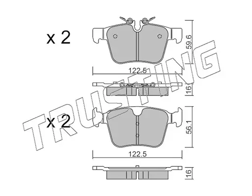 комплект спирачно феродо, дискови спирачки TRUSTING            