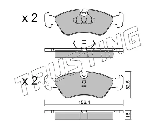 комплект спирачно феродо, дискови спирачки TRUSTING            