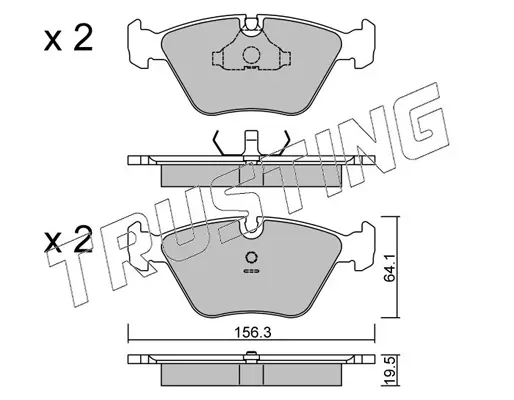 комплект спирачно феродо, дискови спирачки TRUSTING            