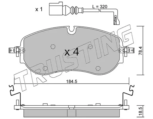комплект спирачно феродо, дискови спирачки TRUSTING            