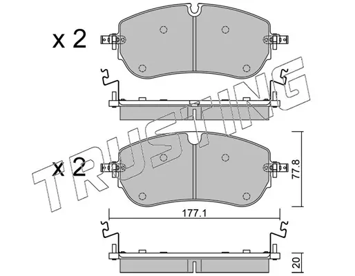 комплект спирачно феродо, дискови спирачки TRUSTING            