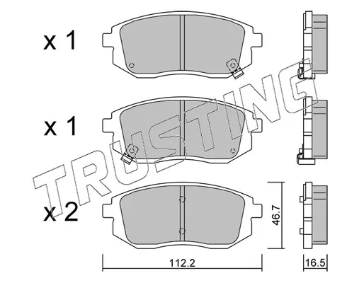 комплект спирачно феродо, дискови спирачки TRUSTING            