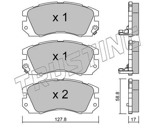 комплект спирачно феродо, дискови спирачки TRUSTING            