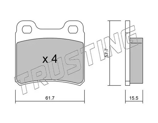 комплект спирачно феродо, дискови спирачки TRUSTING            