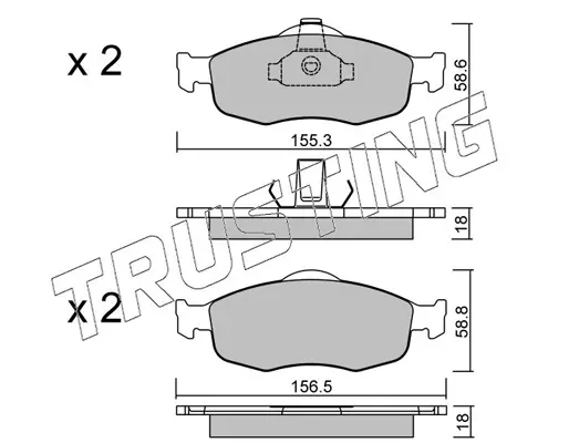 комплект спирачно феродо, дискови спирачки TRUSTING            