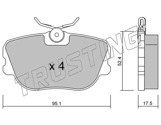 комплект спирачно феродо, дискови спирачки TRUSTING            