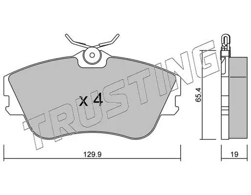 комплект спирачно феродо, дискови спирачки TRUSTING            