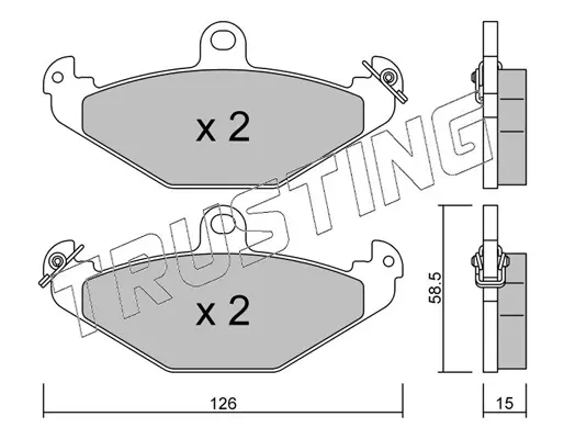 комплект спирачно феродо, дискови спирачки TRUSTING            
