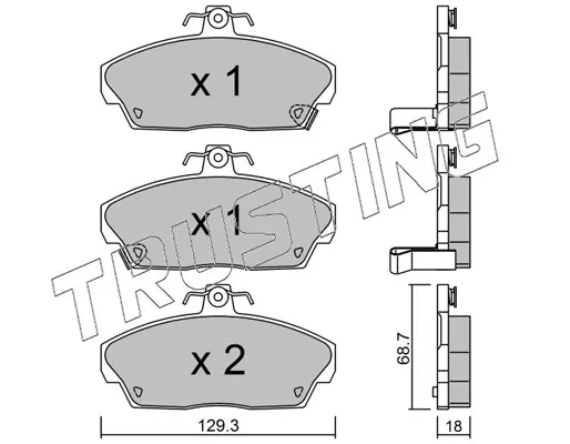 комплект спирачно феродо, дискови спирачки TRUSTING            