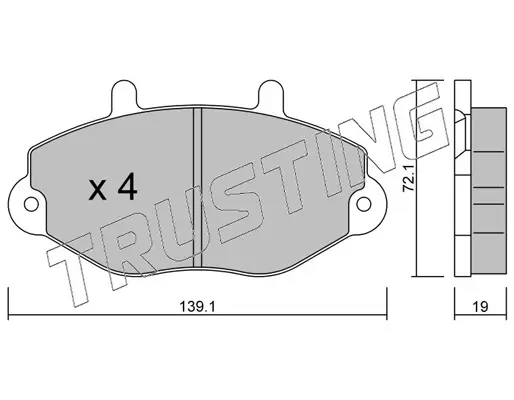 комплект спирачно феродо, дискови спирачки TRUSTING            