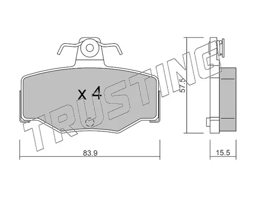 комплект спирачно феродо, дискови спирачки TRUSTING            