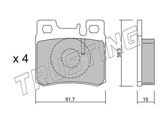 комплект спирачно феродо, дискови спирачки TRUSTING            