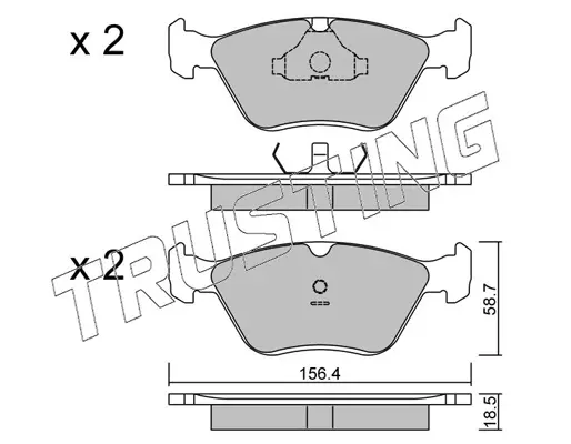 комплект спирачно феродо, дискови спирачки TRUSTING            