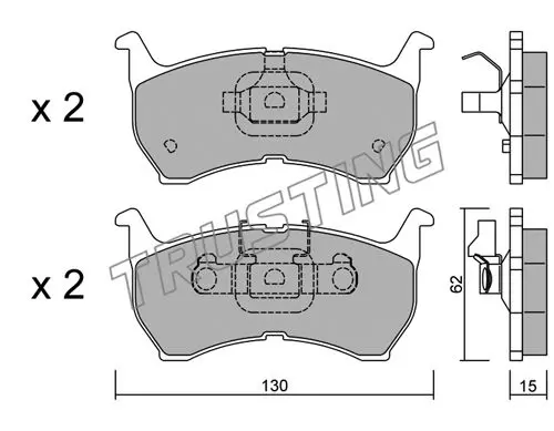 комплект спирачно феродо, дискови спирачки TRUSTING            