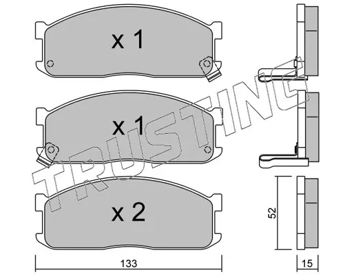 комплект спирачно феродо, дискови спирачки TRUSTING            