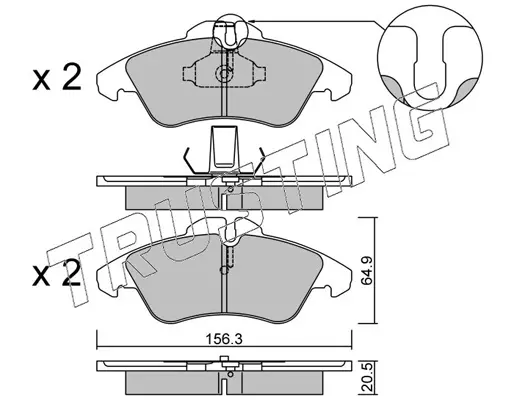 комплект спирачно феродо, дискови спирачки TRUSTING            