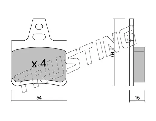 комплект спирачно феродо, дискови спирачки TRUSTING            