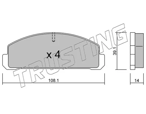 комплект спирачно феродо, дискови спирачки TRUSTING            