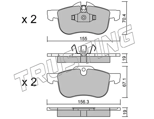 комплект спирачно феродо, дискови спирачки TRUSTING            