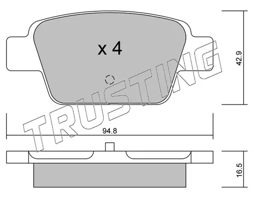 комплект спирачно феродо, дискови спирачки TRUSTING            