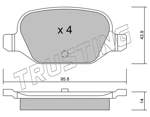 комплект спирачно феродо, дискови спирачки TRUSTING            