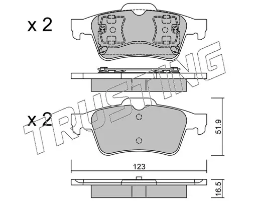 комплект спирачно феродо, дискови спирачки TRUSTING            