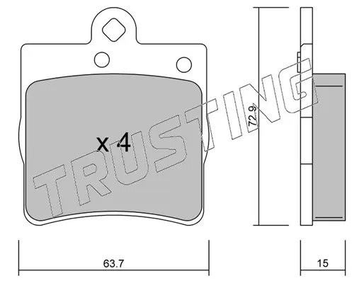 комплект спирачно феродо, дискови спирачки TRUSTING            