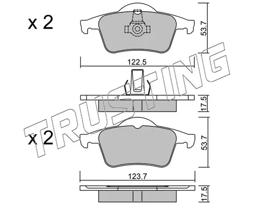 комплект спирачно феродо, дискови спирачки TRUSTING            